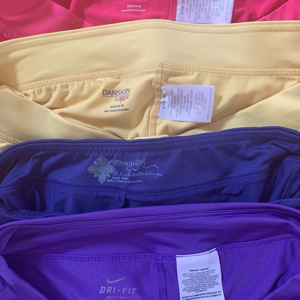Bundle 4 Women’s Tennis Athletic Skirts Size SM/M